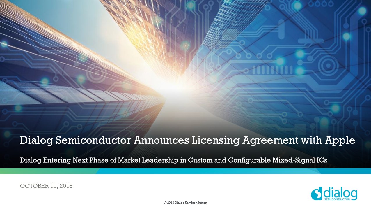 Apple conclut un accord de licence avec Dialog Semiconductor Le Diligent